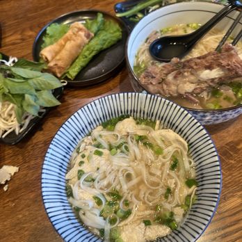 Pho Broth - Fried egg roll, chicken pho & the challenger. - Vietnamese Near Me - Huntington Beach, California Pho Broth - Fried egg roll, chicken pho & the challenger. - Vietnamese Near Me - Huntington Beach, California