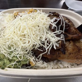 Bapa Pollo - The burrito bowl street corn 1/4 chicken rice black beans cheese sour cream - Peruvian Near Me - Palmetto, Florida
