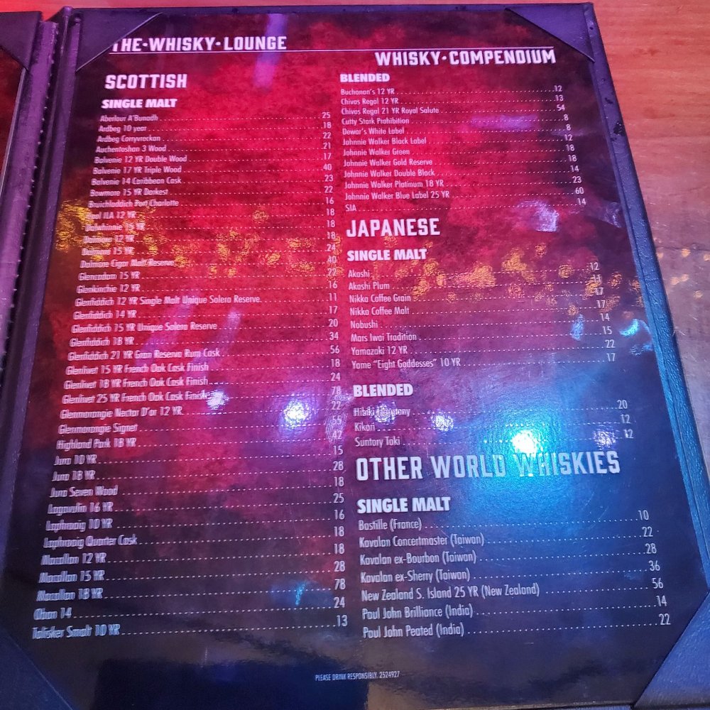Whisky Lounge - menu - Whiskey Bars Near Me - Reno, Nevada
