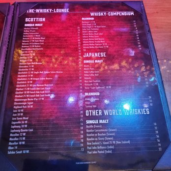 Whisky Lounge - menu - Whiskey Bars Near Me - Reno, Nevada