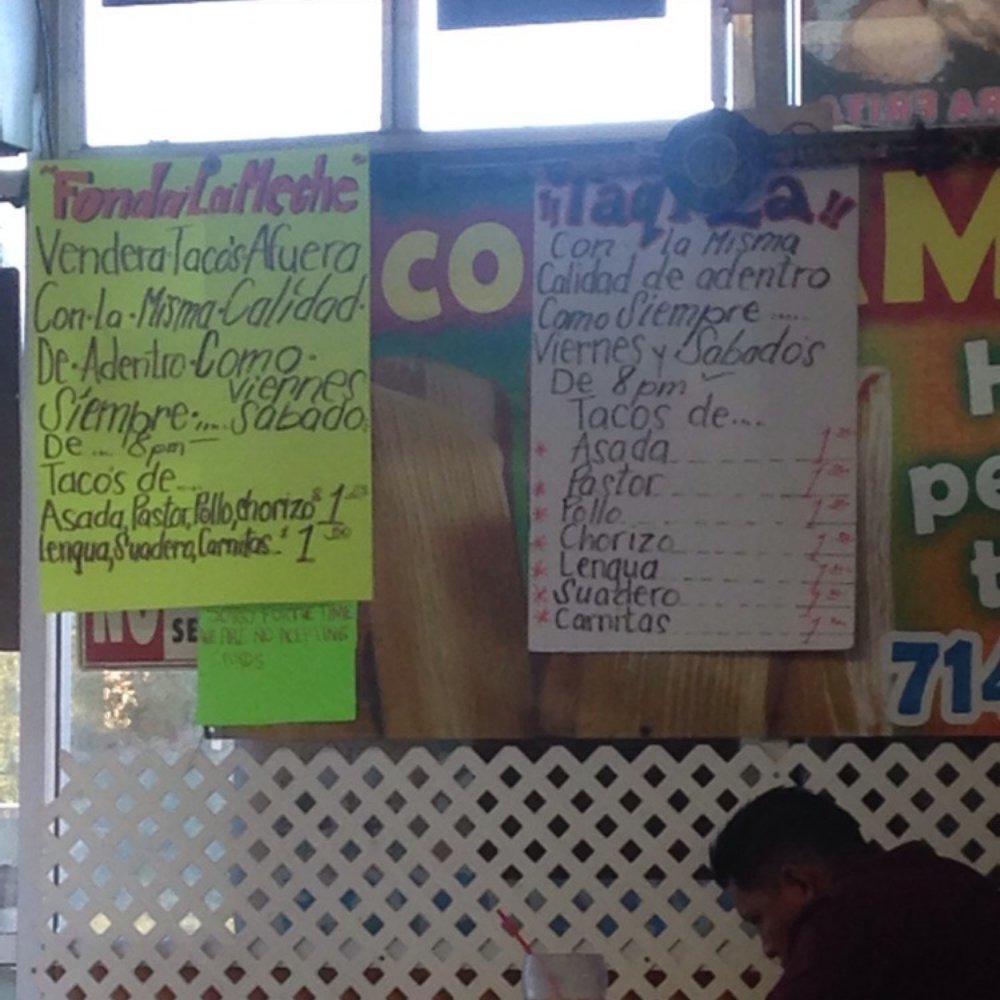 Fonda La Meche No 1 - Fri & Sat: $1 tacos at 8 pm out front. - Mexican Near Me - Stanton, California Fonda La Meche No 1 - Fri & Sat: $1 tacos at 8 pm out front. - Mexican Near Me - Stanton, California