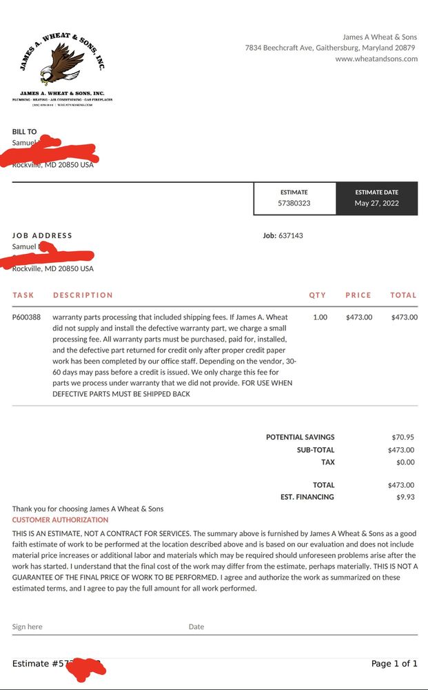 Slide of James A Wheat & Sons