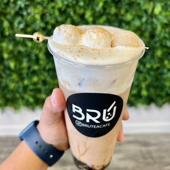 Bru Tea Cafe - Mochi Soy Milk Tea w/ boba - Bubble Tea Near Me - Elk Grove, California