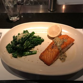 Woodmont Grill - Salmon with broccolini - New American Near Me - Bethesda, Maryland Woodmont Grill - Salmon with broccolini - New American Near Me - Bethesda, Maryland