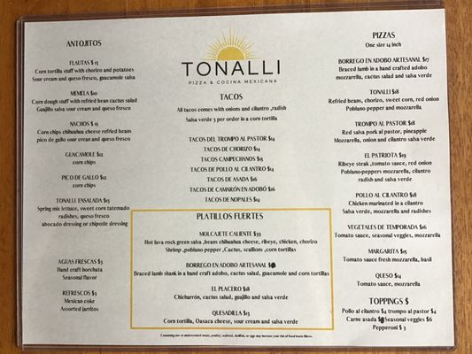 Menu photo 3 Tonalli Philadelphia, PA Menu photo 3 Tonalli Philadelphia, PA