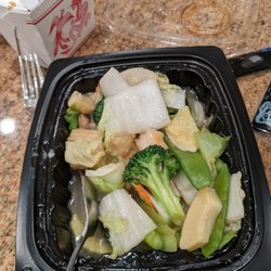 Cafe China - Shrimp with mixed veggies - photo taken after we ate