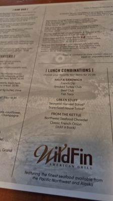 Menu photo 1 WildFin American Grill - Beaverton Beaverton, OR Menu photo 1 WildFin American Grill - Beaverton Beaverton, OR