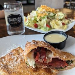 Sauce on the Side - Carmen Calzone + Smoke House Salad