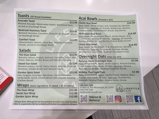 Menu photo 7 Lifestyle Cafe Port Washington, NY
