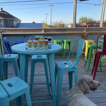 ByGeorge Brewing - Flights on the patio! - Breweries Near Me - Munising, Michigan