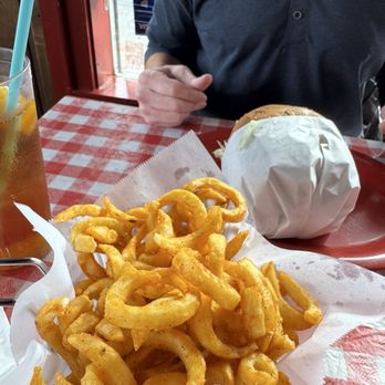 Red Rock Cafe & Back Door BBQ - Curly fries and a burger - Barbeque Near Me - Napa, California Red Rock Cafe & Back Door BBQ - Curly fries and a burger - Barbeque Near Me - Napa, California