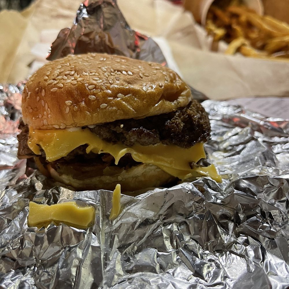 a cheeseburger and french fries