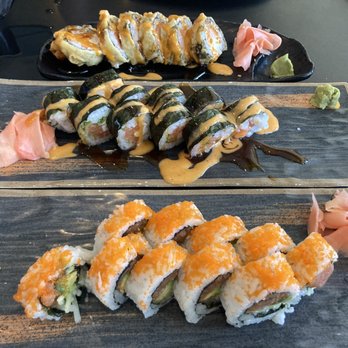 Siam Sushi - Front to back: hurricane, Japanese bagel, and mini Siam. - Thai Near Me - Tallahassee, Florida