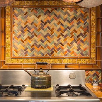 Ceramic Tile Design - A craftsman masterpiece. This pattern was used throughout the kitchen to create a unique look you won't find anywhere else. - Building Supplies Near Me - San Rafael, California