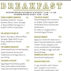 Hackers Grill - Breakfast Menu in 2024
