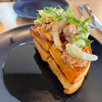 Nami Kaze - Honey walnut shrimp-n-waffles - amazing twist on a Southern classic - Japanese Near Me - Honolulu, Hawaii