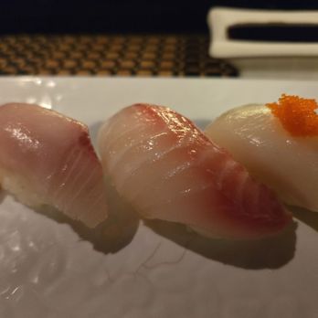 Umami - Red snapper, hamachi and Escolar nigiri. - Sushi Bars Near Me - Ashland, Oregon