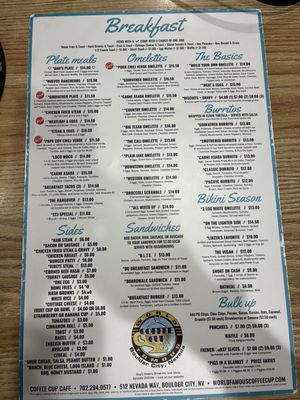 Menu photo 1 The Coffee Cup Boulder City, NV