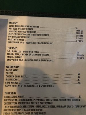 Menu photo 2 Hideaway Bar & Grill Wilmington, DE