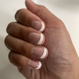 Right hand french tip manicure Right hand french tip manicure