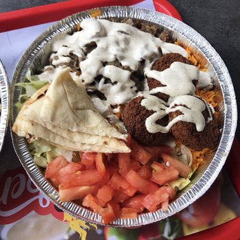 The Halal Guys - Half beef and half falafel regular platter - Halal Near Me - Davie, Florida