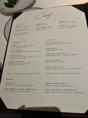 Menu photo 1 Craigs Nashville, TN