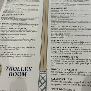 The Trolley Room - Here's what's on the menu. - Pubs Near Me - Detroit, Michigan The Trolley Room - Here's what's on the menu. - Pubs Near Me - Detroit, Michigan