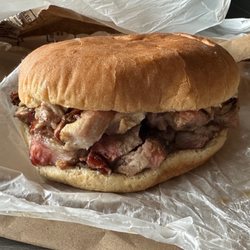 13th Street Bar-Be-Que - Jumbo chopped pork sandwich