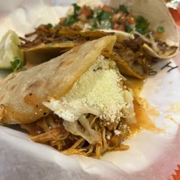 Chicken Gordita fish taco birria taco