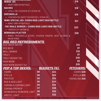 The Brazen Tavern - the menu for the game - New American Near Me - New York, New York The Brazen Tavern - the menu for the game - New American Near Me - New York, New York