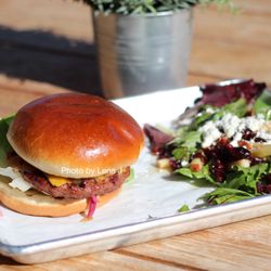 Ridgewalk Social - The Veg ($13.79) - Impossible burger, lettuce, tomato, caramelized onions, pickled red onions, with cheddar, RS sauce
