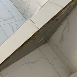 Destiny Homes - Mold and water damage to a poorly installed shower seat. If the seat is leaking, it's getting in the walls.