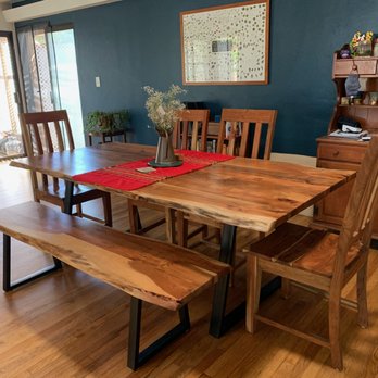 Rustic Home - Complete dining set with live edge bench and table. - Furniture Stores Near Me - San Marcos, California