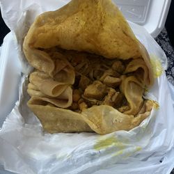 Ali's Roti Restaurant - Curry Chicken (Boneless) & Buss Up Shot Roti