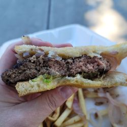 Flapjacks - Nasty, greasy, avocado sourdough burger with literally no avocado.