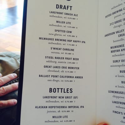 Menu photo 8 The Outsider Milwaukee, WI