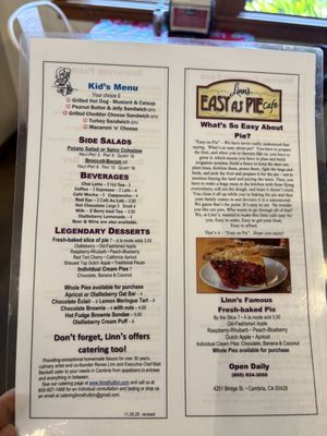 Menu photo 4 Linn's Easy As Pie Café Cambria, CA Menu photo 4 Linn's Easy As Pie Café Cambria, CA