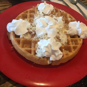 Blondies Diner - Lemon Coconut Belgian waffle special - American Near Me - River Grove, Illinois Blondies Diner - Lemon Coconut Belgian waffle special - American Near Me - River Grove, Illinois
