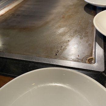 Benihana - Dirty grill before they prepared the food - Sushi Bars Near Me - Pennsauken, New Jersey