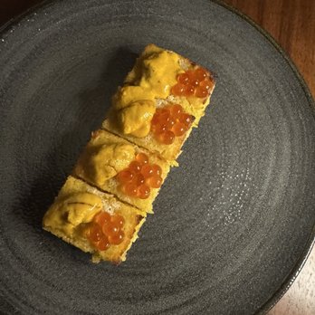 Shiso - Miso corn bread with uni and ikura. - Cocktail Bars Near Me - Miami, Florida