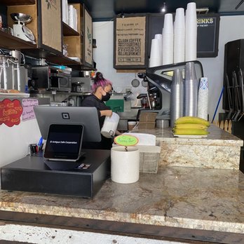 Antigua Coffee Shop - Behind the counter - Coffee & Tea Near Me - San Francisco, California