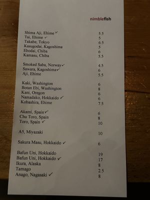 Menu photo 5 Nimblefish Portland, OR