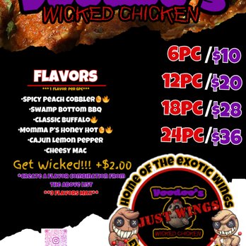 Voodoos Wicked Chicken - a flyer for the event - Food Trucks Near Me - Glendale, Arizona Voodoos Wicked Chicken - a flyer for the event - Food Trucks Near Me - Glendale, Arizona