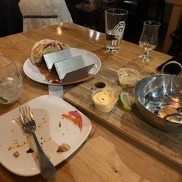 The bowl was packed with pretzels and there's one taco that's managed to make it to this point.