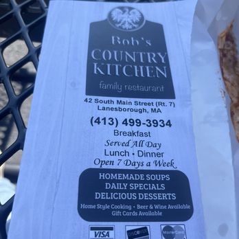 Bob's Country Kitchen - Menu - Breakfast & Brunch Near Me - Lanesborough, Massachusetts Bob's Country Kitchen - Menu - Breakfast & Brunch Near Me - Lanesborough, Massachusetts
