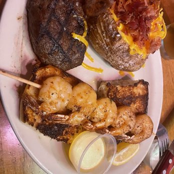 Texas Roadhouse - 6 oz filet and shrimp combo with baked potato - Steakhouses Near Me - Denham Springs, Louisiana Texas Roadhouse - 6 oz filet and shrimp combo with baked potato - Steakhouses Near Me - Denham Springs, Louisiana