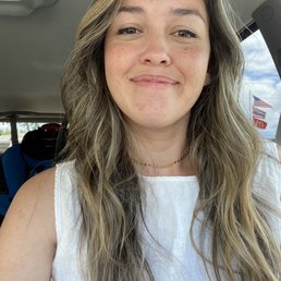 Balayage - taken in the car after leaving the salon