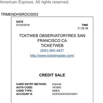 Observatory - Fraud receipt - Music Venues Near Me - Santa Ana, California