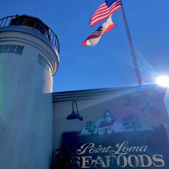 Point Loma Seafoods - Look for this Lighthouse tower and the flags Cali and USA!! - Seafood Markets Near Me - San Diego, California Point Loma Seafoods - Look for this Lighthouse tower and the flags Cali and USA!! - Seafood Markets Near Me - San Diego, California