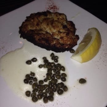 Amrheins - Crab cake $11 was burnt on the bottom. The non burnt part was okay. - New American Near Me - Boston, Massachusetts Amrheins - Crab cake $11 was burnt on the bottom. The non burnt part was okay. - New American Near Me - Boston, Massachusetts